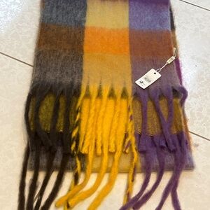 Beautiful, warm, fuzzy scarf with fringes